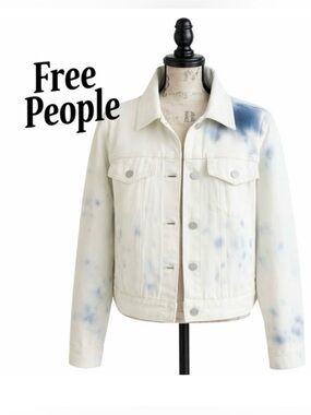 Free People. Rumors Women's Tie Dye Denim Jean Jacket. Size L. Like new!